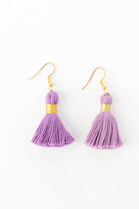 THE KEEGAN 1-1/4” purple tassel earrings