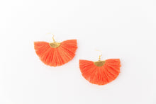 Load image into Gallery viewer, THE ASHLEY orange fan tassel earrings