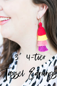 THE CHARLOTTE 3” red tassel earrings