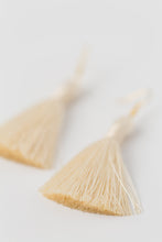 Load image into Gallery viewer, THE ALEX 3.5” CHAMPAGNE silky tassel earrings