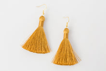 Load image into Gallery viewer, THE ANASTASIA 2” GOLD silky tassel earrings