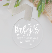 Load image into Gallery viewer, Baby’s First Christmas Acrylic Ornament