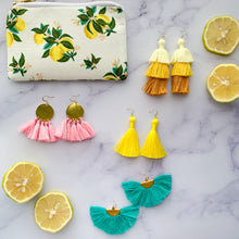 Load image into Gallery viewer, THE Kayla yellow ombre 3-tier tassel earrings