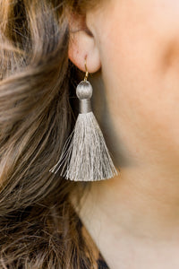 THE LACEY 2” SILVER silky tassel earrings