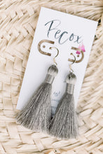 Load image into Gallery viewer, THE LACEY 2” SILVER silky tassel earrings
