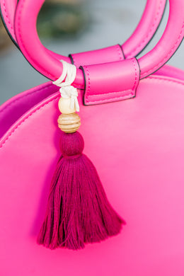 THE ANNA 3.75” PLUM cotton purse tassel / keychain tassel