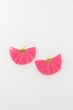 Load image into Gallery viewer, THE MEREDITH fan PINK tassel earrings