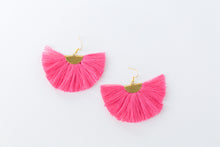 Load image into Gallery viewer, THE MEREDITH fan PINK tassel earrings