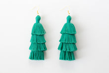 Load image into Gallery viewer, THE HOLLY 3” turquoise tassel earrings