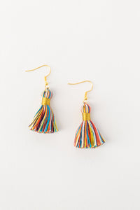 THE BETSY 1-1/4” multi-color tassel earrings