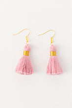 Load image into Gallery viewer, THE HALLI 1-1/4” light pink tassel earrings