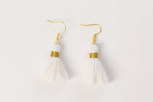 Load image into Gallery viewer, THE VIRGINIA 1-1/4” white tassel earrings