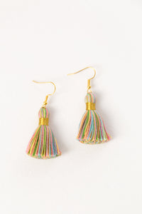 THE LYNN 1-1/4” pastel multi-color tassel earrings