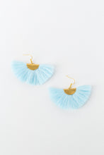 Load image into Gallery viewer, THE STEFF fan light turquoise tassel earrings