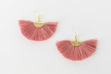 Load image into Gallery viewer, THE KELSI fan mauve tassel earrings