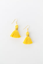 Load image into Gallery viewer, THE SARAH 1-1/4” yellow tassel earrings