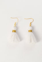 Load image into Gallery viewer, THE VIRGINIA 1-1/4” white tassel earrings