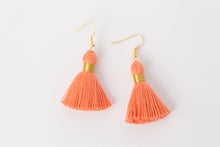 Load image into Gallery viewer, THE ERIN 1-1/4” CORAL tassel earrings