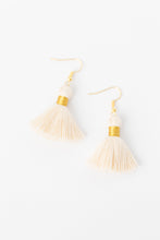 Load image into Gallery viewer, THE JESSICA 1-1/4” CREAM tassel earrings