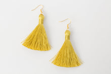Load image into Gallery viewer, THE KAREN 2” golden CITRINE silky tassel earrings