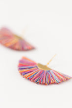 Load image into Gallery viewer, THE JULIAH fan RAINBOW tassel earrings