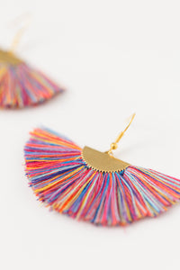 THE JULIAH fan RAINBOW tassel earrings