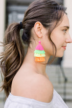 Load image into Gallery viewer, THE PEYTON 3” neon tassel earrings