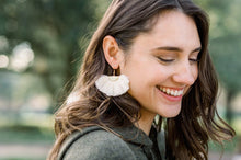 Load image into Gallery viewer, THE REAGAN WHITE tassel earrings