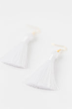Load image into Gallery viewer, THE THERESA 2” snow WHITE silky tassel earrings
