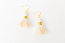 Load image into Gallery viewer, THE JESSICA 1-1/4” CREAM tassel earrings