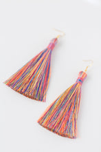 Load image into Gallery viewer, THE MARY 3.5” RAINBOW silky tassel earrings