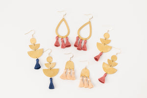 THE SAMARA brass + tassel earrings