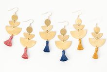 Load image into Gallery viewer, THE RACHEL brass + tassel earrings