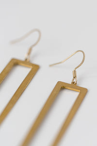 THE CARLY 3.75” brass + silky tassel earrings