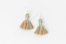 Load image into Gallery viewer, THE LYNN SILVER 1-1/4” pastel multi-color tassel earrings