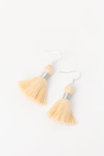 Load image into Gallery viewer, THE JESSICA 1-1/4” CREAM silver tassel earrings
