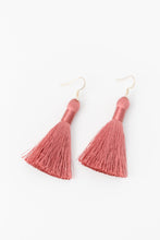 Load image into Gallery viewer, THE KARLA 2” MAUVE silky tassel earrings