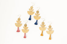 Load image into Gallery viewer, THE RACHEL brass + tassel earrings