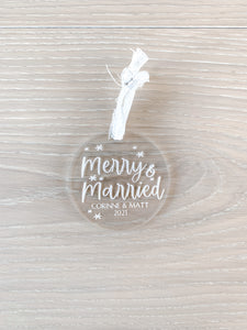 Merry & Married Acrylic Ornament