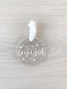 Our First Engaged Christmas Acrylic Ornament