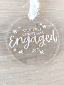 Our First Engaged Christmas Acrylic Ornament