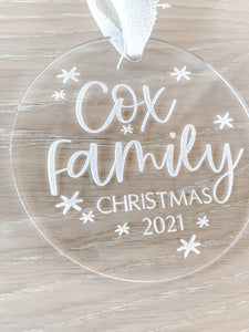 Couple/Family Name Acrylic Ornament