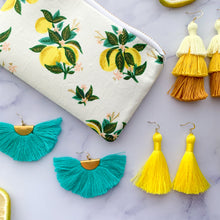 Load image into Gallery viewer, THE Kayla yellow ombre 3-tier tassel earrings