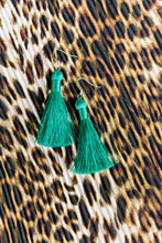 Load image into Gallery viewer, THE LORENA 2” PEACOCK silky tassel earrings